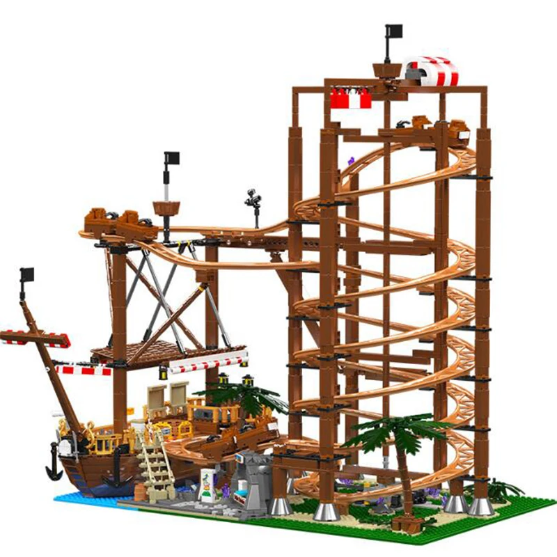 Double Helix Roller Coaster Building Blocks MOC 11013 Amusement Park Model Bricks Ideas Architecture Toy Gift Kids Girls Boys