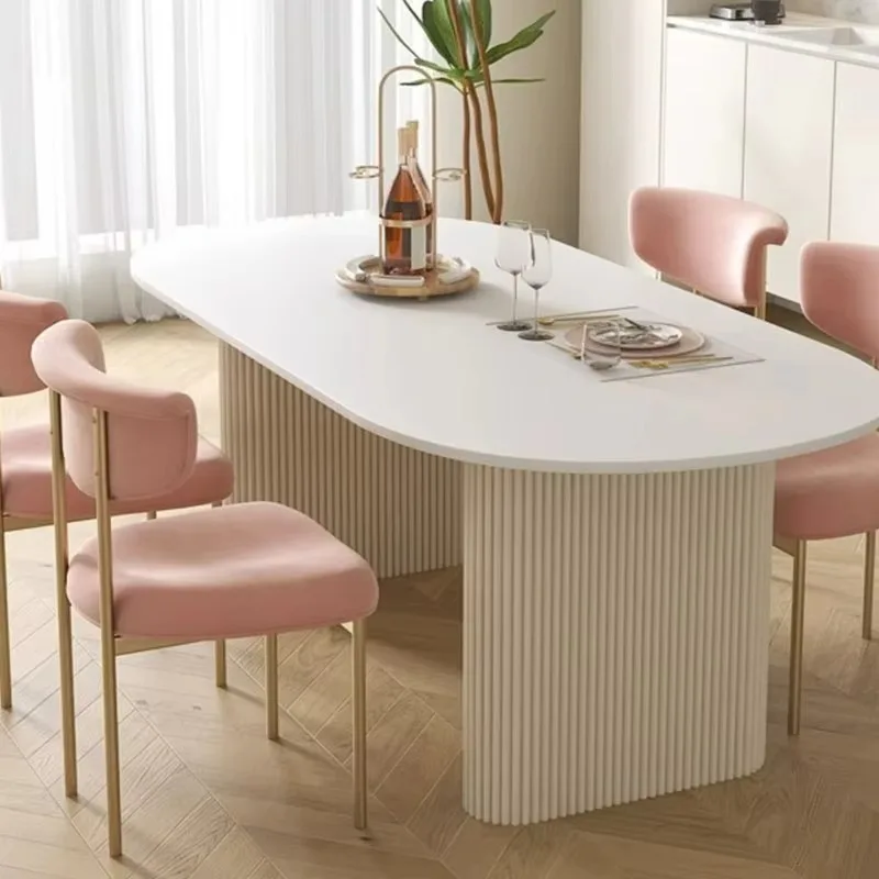 

European White Dining Table Living Room Unique Design Side Kitchen Dining Table Coffee Round Sillas Para Comedor Home Furniture