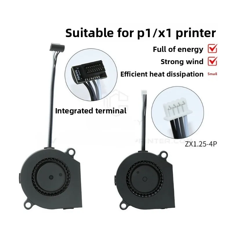 Suitable for Tuozhu X1/P1 series 3D printer accessories Cooling blast fan Double ball bearing 24V5015 cooling fan