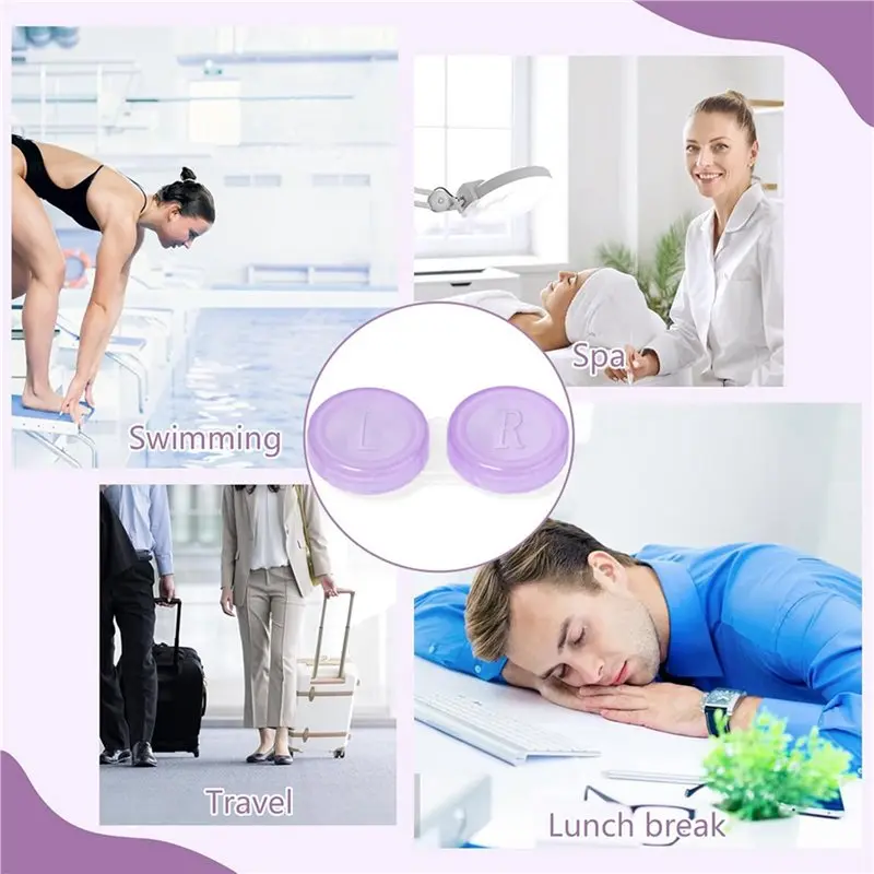 Hot kf-300 Pack Contact Lens Cases, Contact Cases Bulk In 6 Colors, Cute Contact Lenses Case Leak-Proof, Eye Contact Case