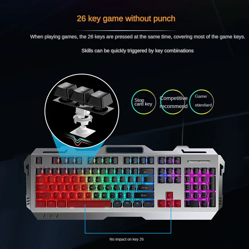 Imagem -04 - Teclado com Fio e Mouse Grupo Sensação Mecânica Acessórios Gamer E-sports Gaming Slot para Cartão de Telefone Móvel Rgb Eweadn-gx80