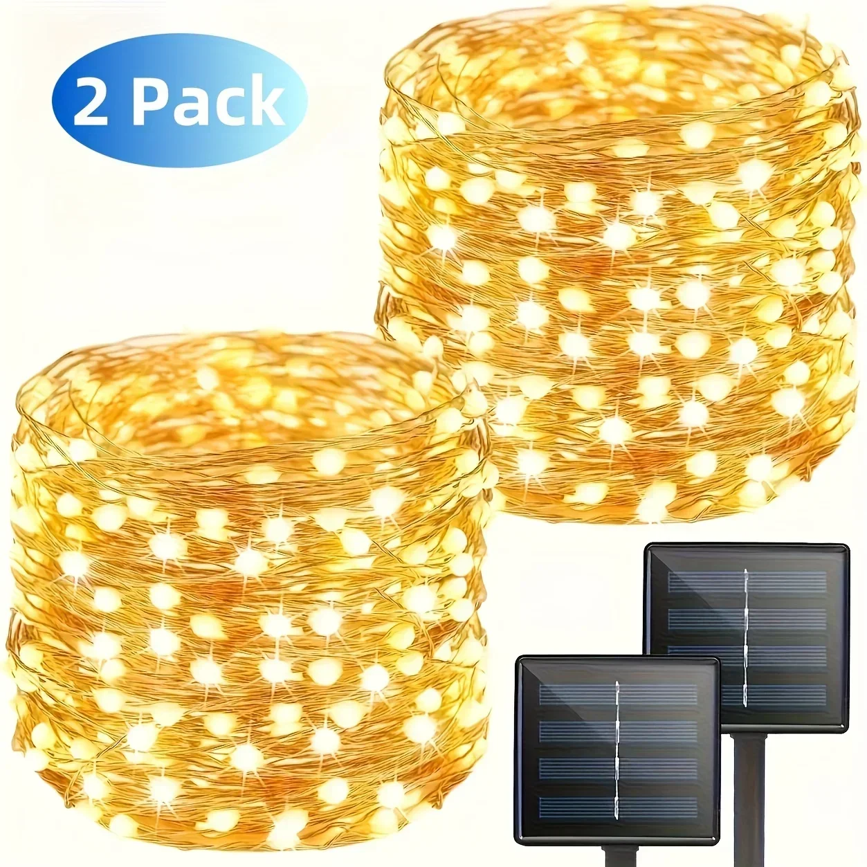 2PCS 32M Solar LED Outdoor Light Festoon Waterproof Garden Fairy String Lamp Christmas Garland Yard Decor