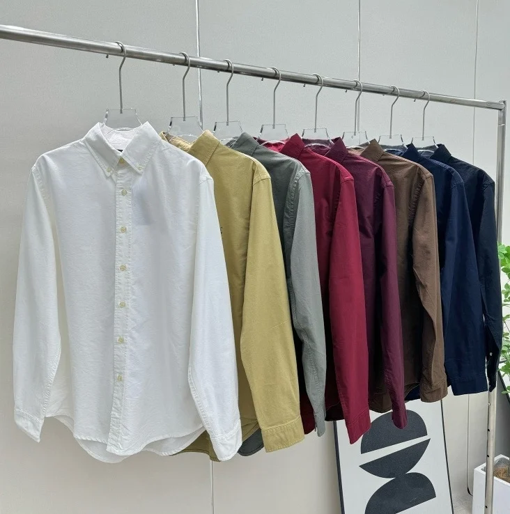 

Unisex Loose Fit Long Sleeve Pure Color Shirt Versatile Casual Collar Cotton Shirt for Men And Women Spring Season