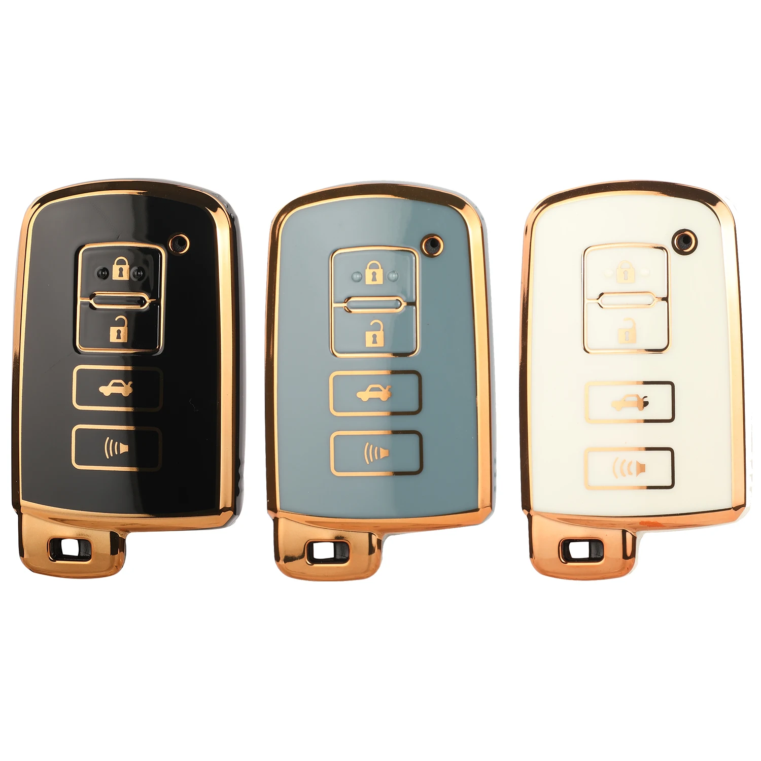 Jingyuqin nowy TPU obudowa kluczyka do samochodu etui Fob dla Toyota Camry Corolla Avalon Rav4 Land Cruiser inteligentny klucz 4 przyciski