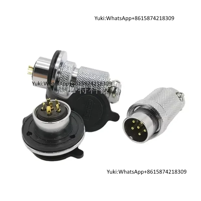 Waterproof IP67 GX18 Circular Male Cable Plug Flange Female Socket 2pin BNC Threaded Solder Power DC DIN PC Plastic Adaptor