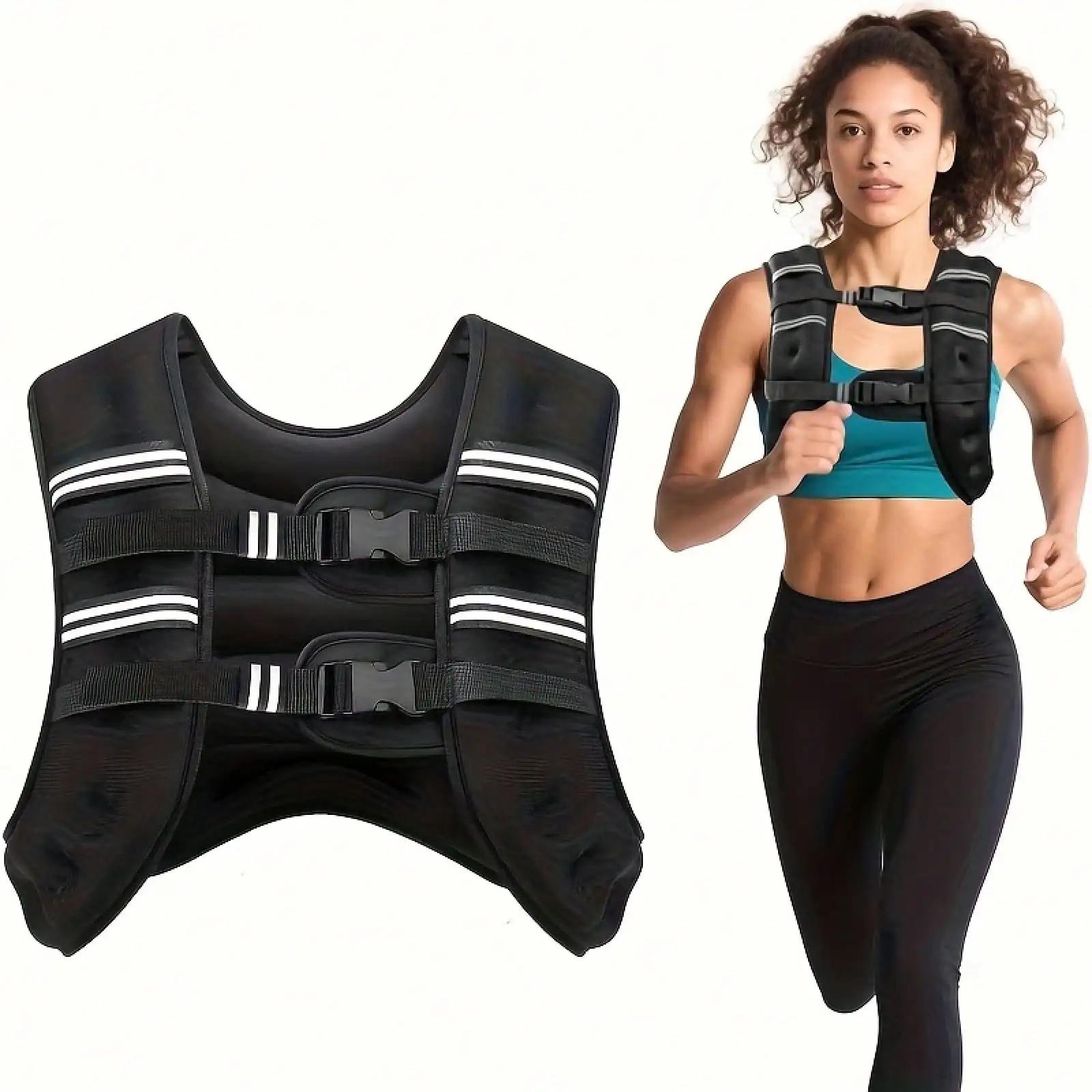 12LB Weighted Vest With Reflective Strips, Unisex Design For Running/Training/Workout/Strength Training
