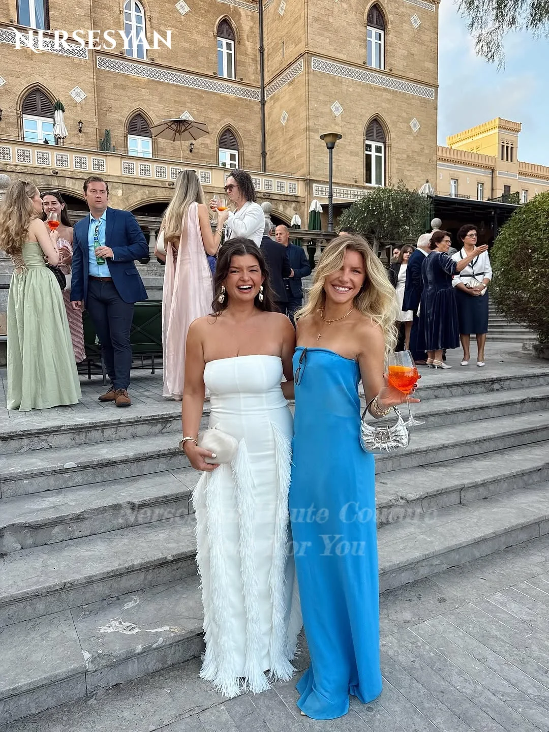 Nersesyan – robe de bal de luxe bleu océan, épaules dénudées, en Satin élastique, robe de soirée formelle, dos nu, personnalisée, 2026