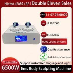 Machine professionnelle de sculpture Linge EMSzero, Hiemt RF 6500Hz, EMS RF, élimination des graisses, remodelage du corps, UNIS issement musculaire, 200 W, 15 placements