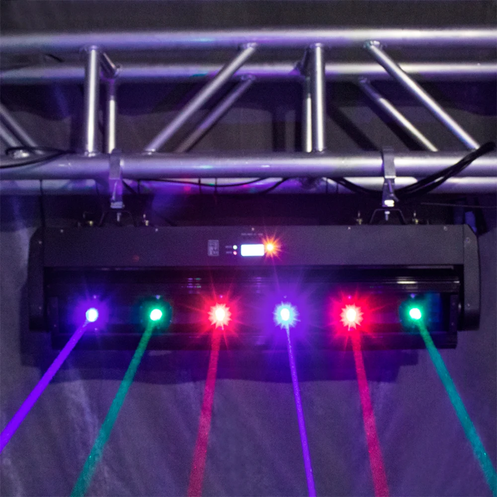 Динамический 6 глаз RGB движущаяся головка 6x500 МВт Лучи DMX512 Контроллер Клуб DJ Дискотека Вечеринка Точечный луч Эффекты Освещение сцены