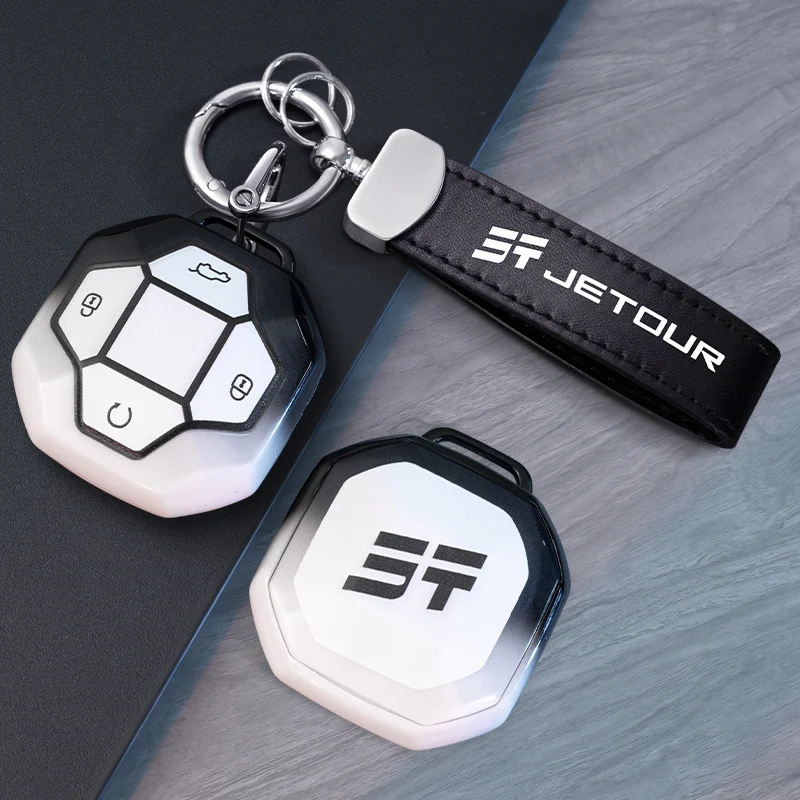 

TPU Alloy Car Remote Key Case Full Cover Protection Holder Shell for Chery Jetour T2 Traveler 2023 2024 Auto Keychain Accessorie