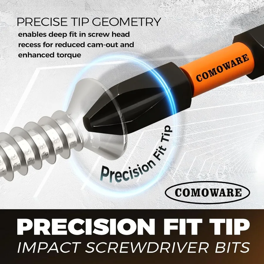 Set di punte per cacciavite premium da 68 pezzi con rivestimento in ossido nero e trattamento dell'olio antiruggine a secco per uso ad alte prestazioni in settore automobilistico