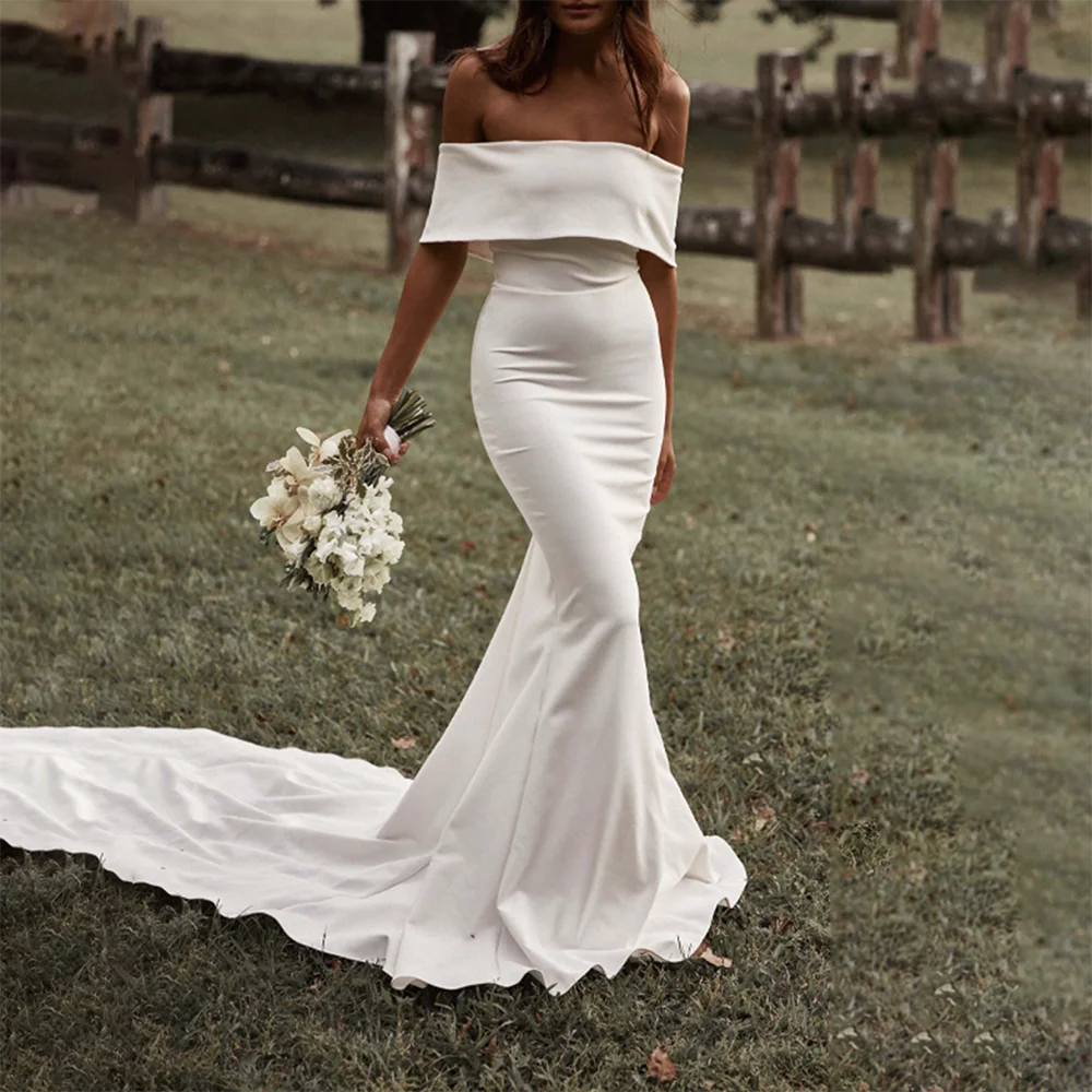 

Elegant Mermaid Wedding Dress Strapless Bride Gown Formal Bridal Dress for Wedding Party Bridesmaid Prom Ball Gown Customized