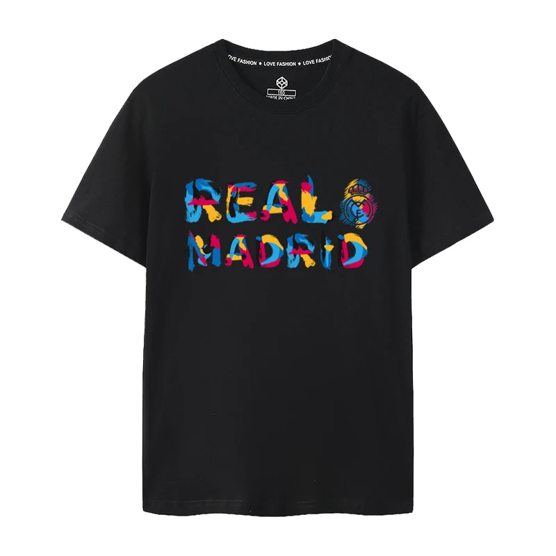 Large Size Clothing for Girls Real Madrid T-shirt Summer Children\'s T-shirt Family Set 100% Cotton Tops 2024 Kids Clothes Boys