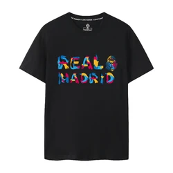 Large Size Clothing for Girls Real Madrid T-shirt Summer Children's T-shirt Family Set 100% Cotton Tops 2024 Kids Clothes Boys