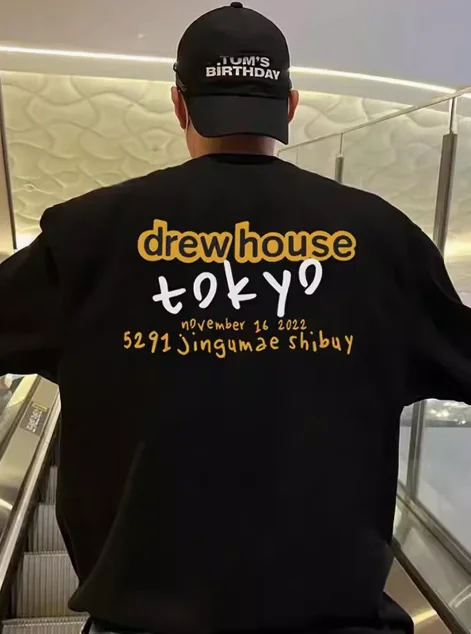 Drew House Japan Tokyo Limited Edition T Shirt Men's and Women's Printed Loose Short Sleeve T-Shirt Ropa Hombre