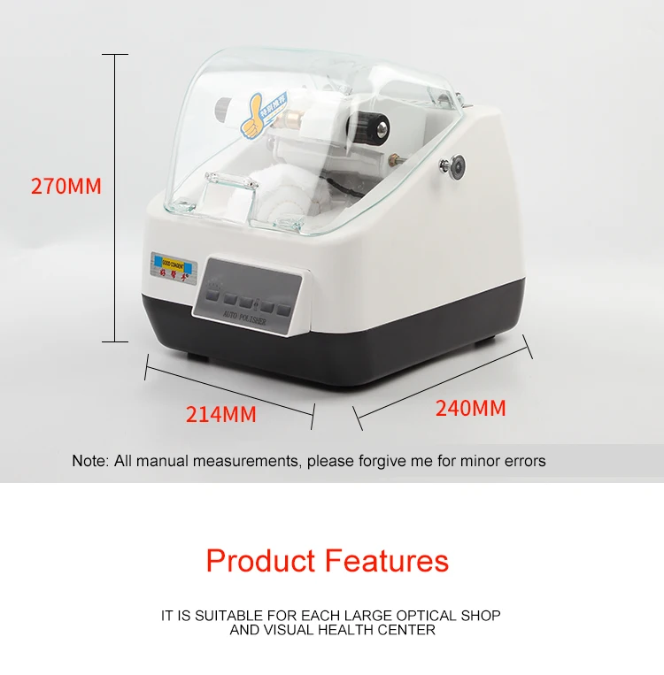 2024 Microcomputer Controlled Automatic Optical Lens Polisher Eyeglasses Lens Edge Polishing Machine (110/220V Model CP-8)