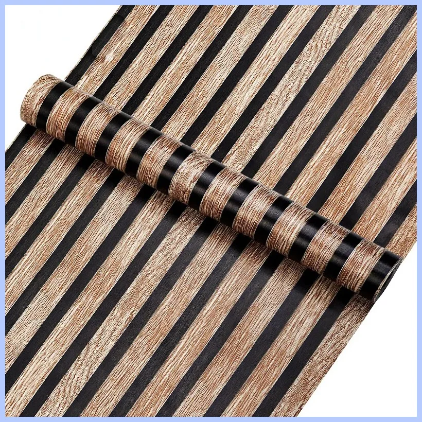 45 سنتيمتر بولي كلوريد الفينيل الخشب مخطط ذاتية اللصق خلفية حائط مكتب خزانة الأثاث تجديد ملصق مضاد للمياه