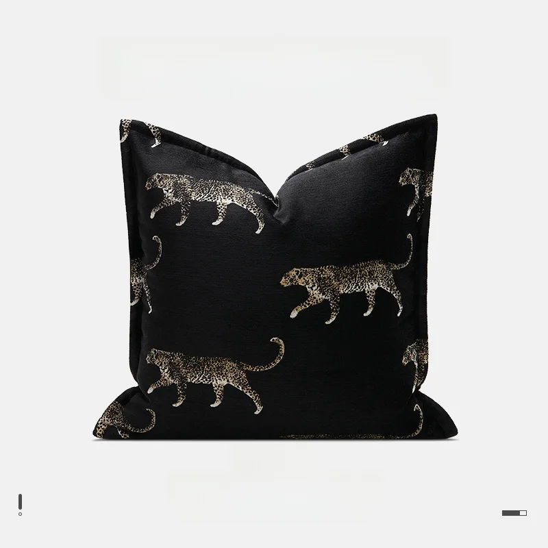 

Современная роскошная подушка для дивана из искусственного меха, высококачественная бархатная подушка с леопардовым принтом для гостиной, декоративная съемная квадратная подушка