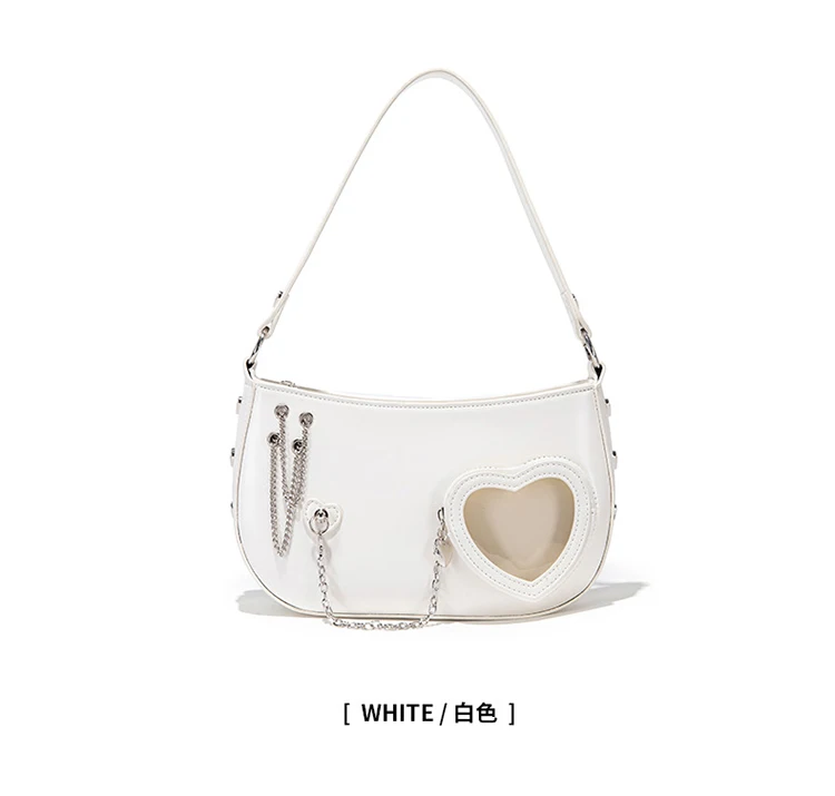 Сумка для боли в стиле Лолиты, японская оригинальная маленькая вместительная прозрачная сумка в форме сердца для милых девушек, модная универсальная сумка через плечо