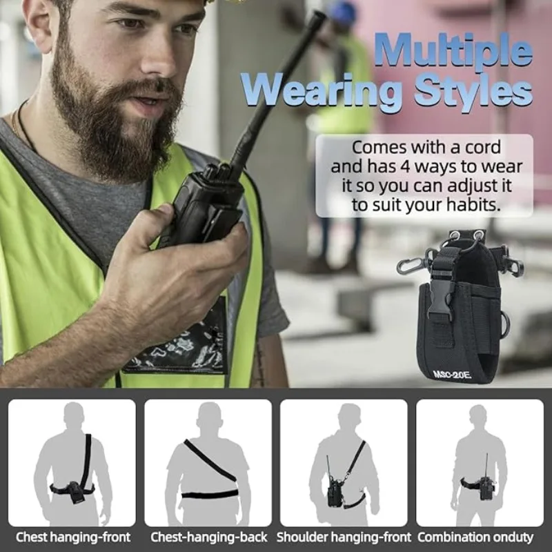 2PC MSC-20E 3 w 1 Kabura na radio Molle Etui na radio Regulowany pasek na ramię do BaoFeng 5RM UV-5R UV-21R