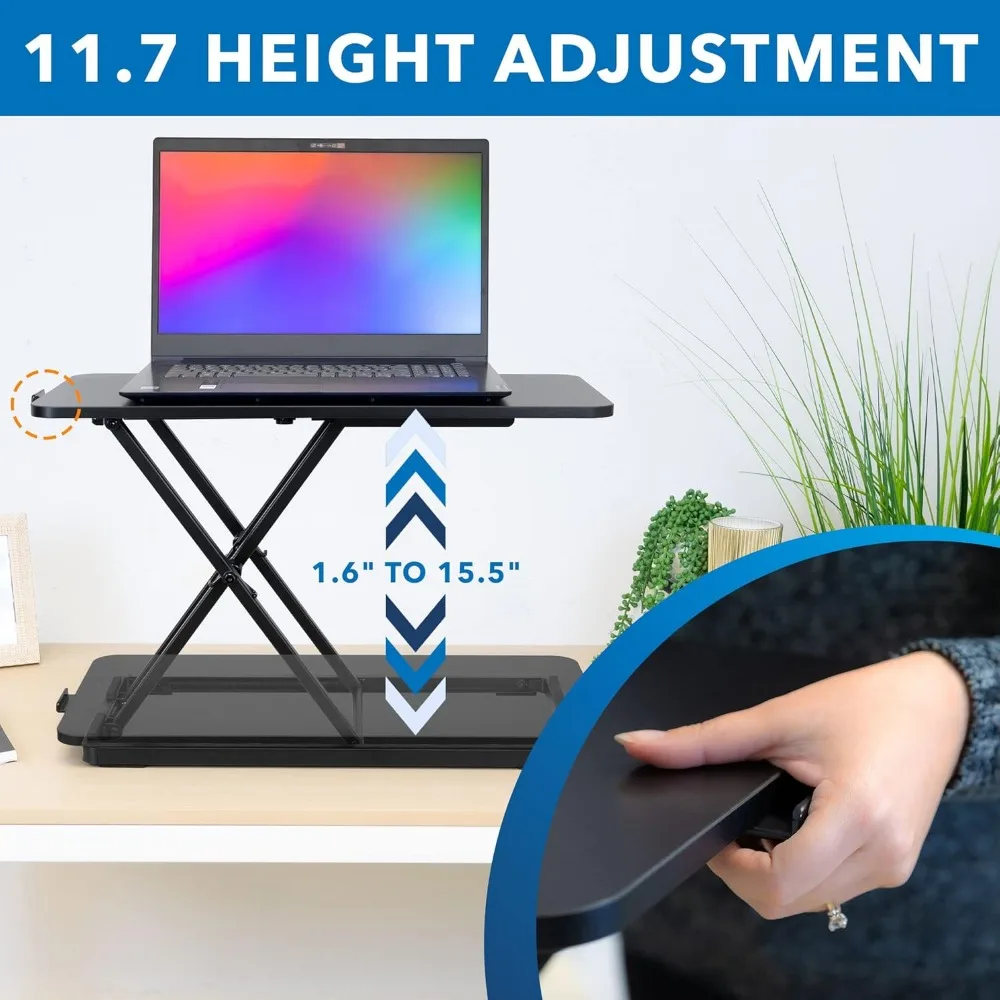 Mount-It! Standing Keyboard Tray, Adjustable Height Keyboard Riser for Desktop, Ergonomic Sit Stand Key board and Mouse Platform