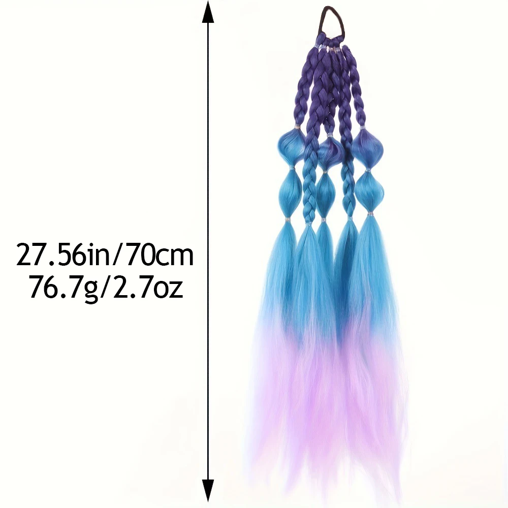 1pc Gradient color Braids Lanterns Bubble Braids False Hair Bands For Girls Fashion Cool Hair Rope For Kids Hair Accessories