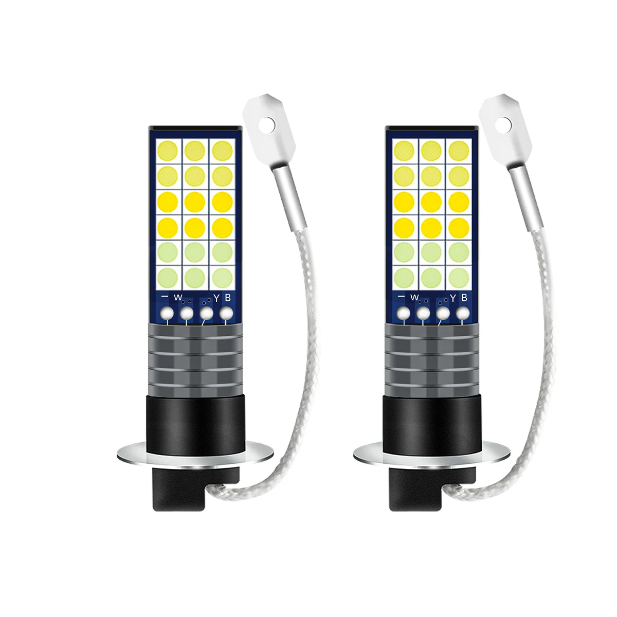 LED Fog Lights H3 for Car Tricolor Mode High Brightness with Waterproof Aluminum Alloy for Stable Light Performance