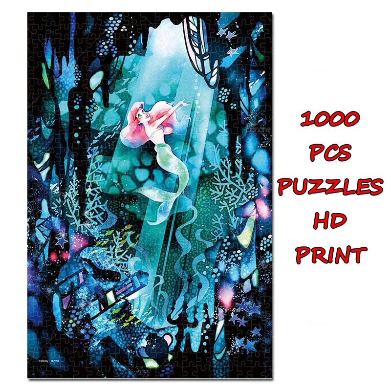 

Princess Ariel The Little Mermaid Disney Picture 300 500 1000PCS Puzzles Paper Jigsaw Puzzle Game Artwork Girls Kid Teen Like