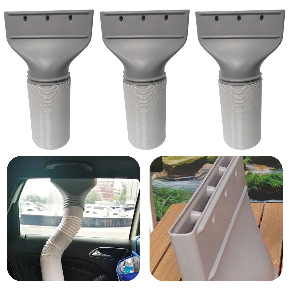 Flat Hose Adapter Exhaust Fan Nozzle Air Conditioning Hose Adapter Window Air Vent Connector Exhaust System Accessorie 130mm Dia