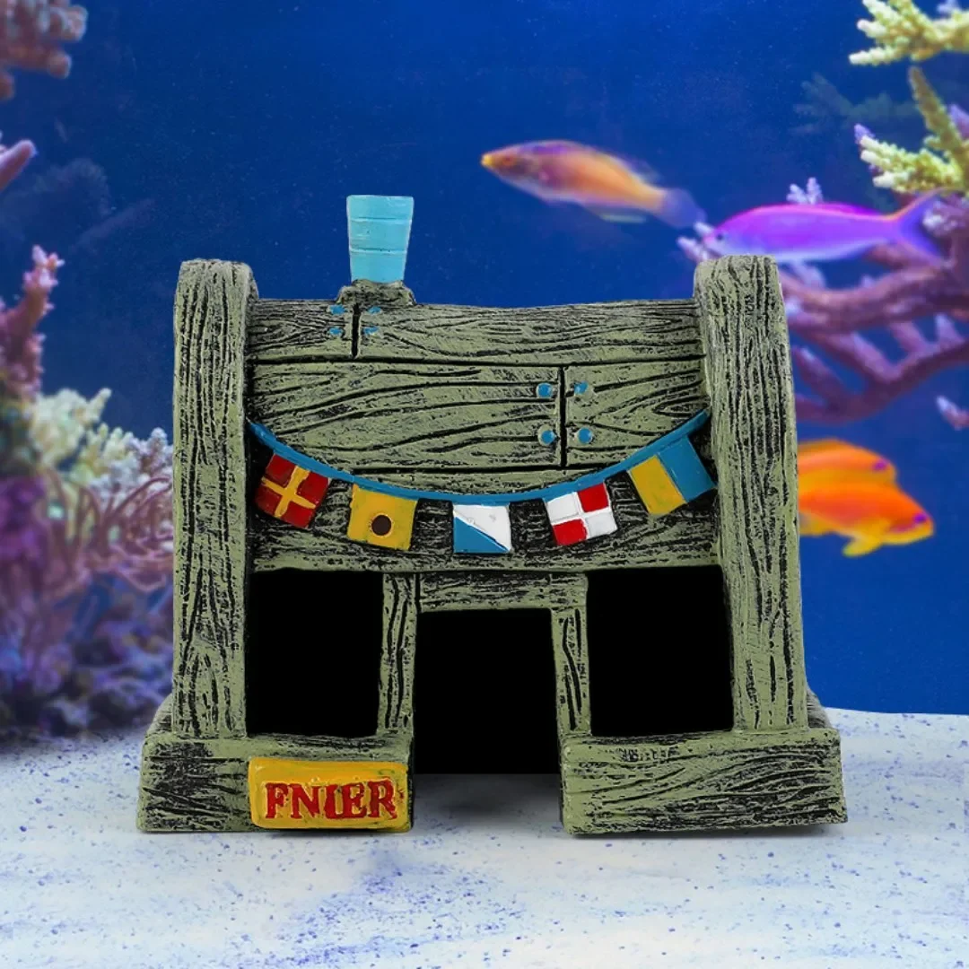 1pc CuteAquarium Resin Castle Fish Tank Decorations Castle Tower Ornaments Fish Tank Hiding Cave Aquarium Accessories Decoration