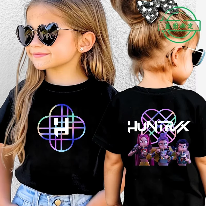 KPop Demon Hunters Saja Boys Kids Clothing Summer Cartoon Derpy Tiger Clothes Fashion Boys T-shirt Cotton Children's T Shirts image 5
