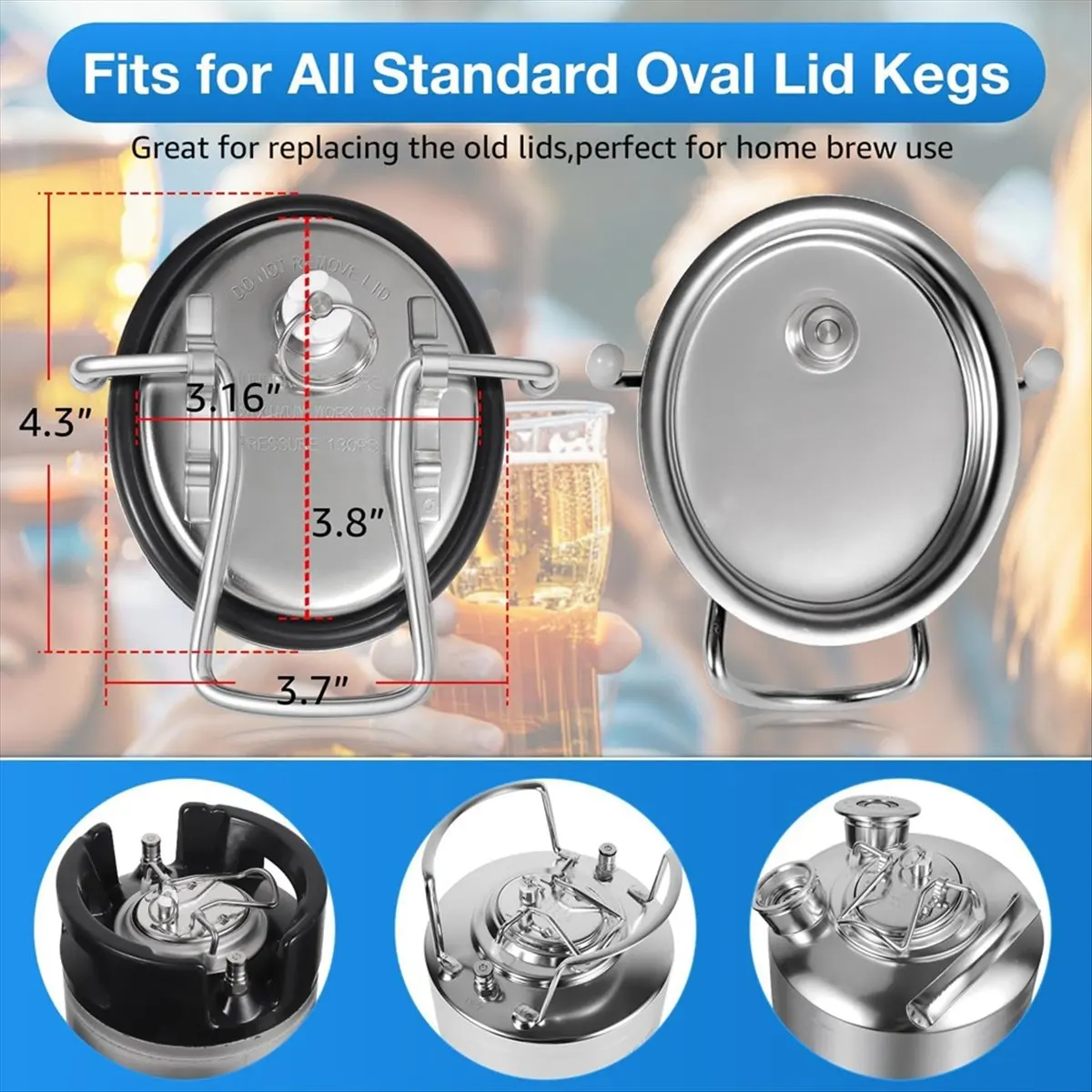 الفولاذ المقاوم للصدأ كورني برميل غطاء الكربنة الكربونات مانعة للتسرب كورني غطاء برميل لقطع غيار كورنيليوس كرنيليوس #5