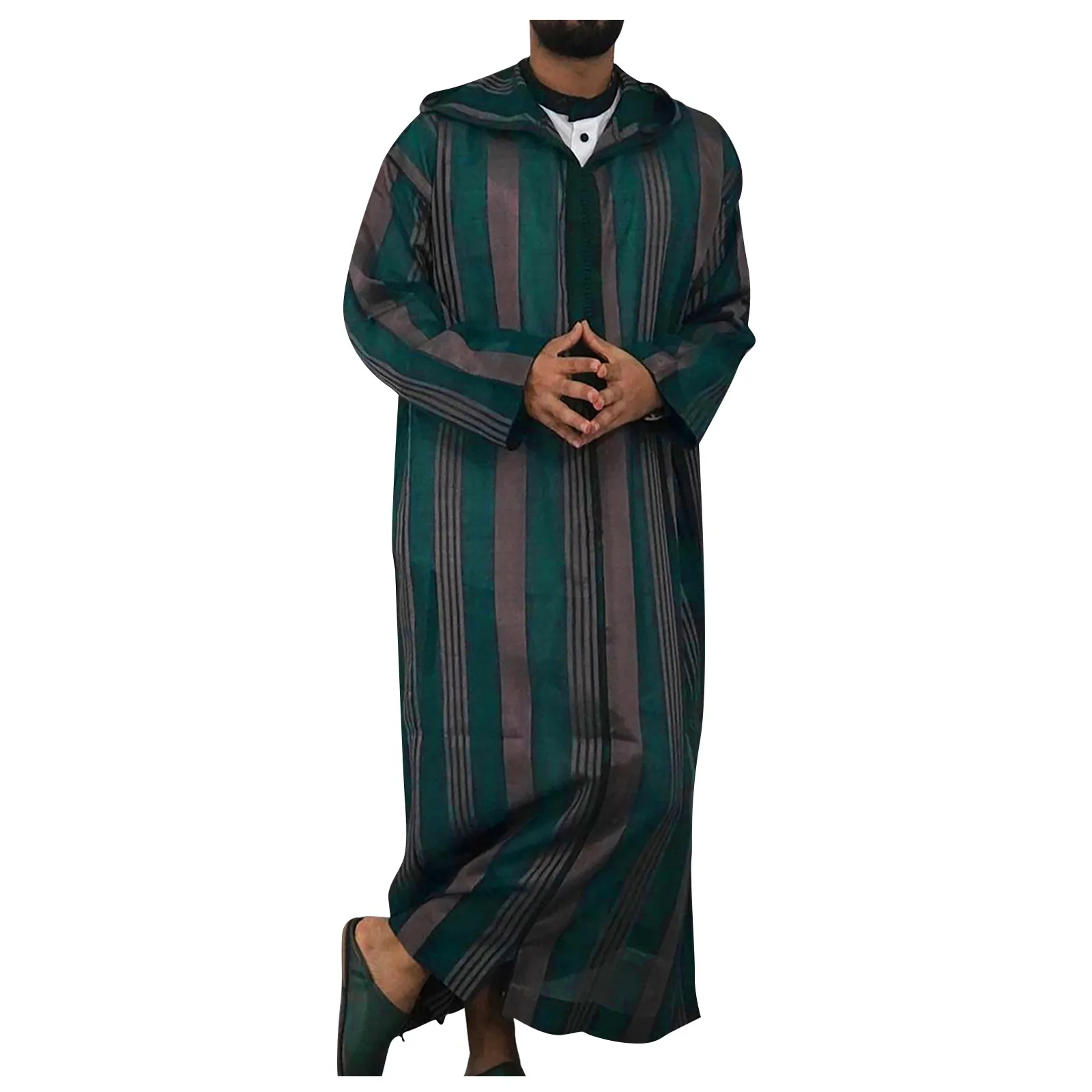 Muslimisches Kleid, islamische Kleidung, Kaftan, bedruckt, Jalabiya Abaya, langes Kleid, Blumenmuster, Herren, Saudi-Arabien, langärmelig, Ramadan-Ostenroben