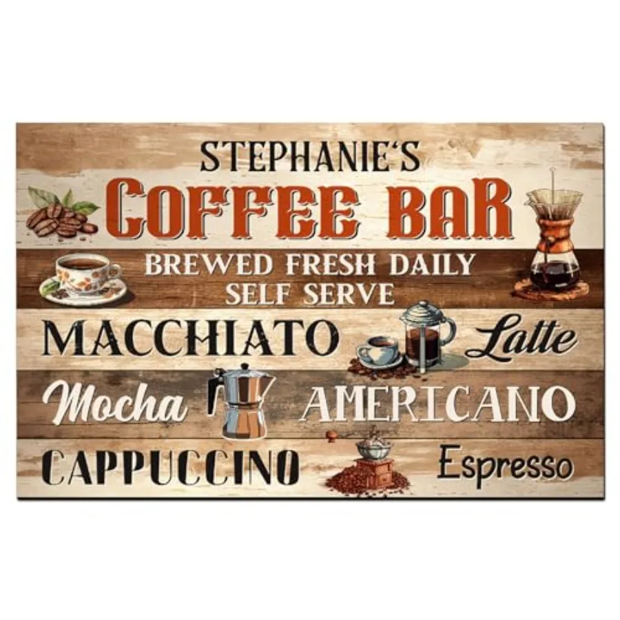 

Персонализированный коврик для кофейной станции с принтом кофе, впитывающий, противоскользящий, для столешниц кофемашин