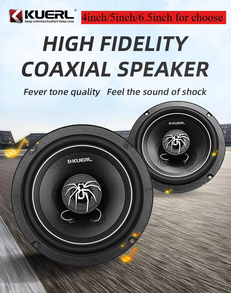 High Power Auto Speaker HOT New spider-Style RMS 20W-4inch/25W-5inch/30W-6.5inch 4OHM 91DB Fullrange Car Audio Coaxial Speaker