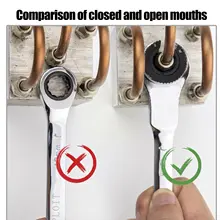 Chave de catraca de tubulação de 8-19mm, chave de catraca de tubulação, ferramentas duplas, chave de óleo, chave de catraca de extremidade aberta
