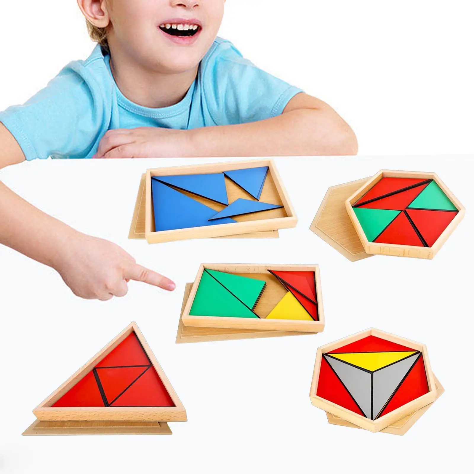 Montessori Toy Spatial Logical Thinking Sensory Toy Wooden Geometry Puzzle for