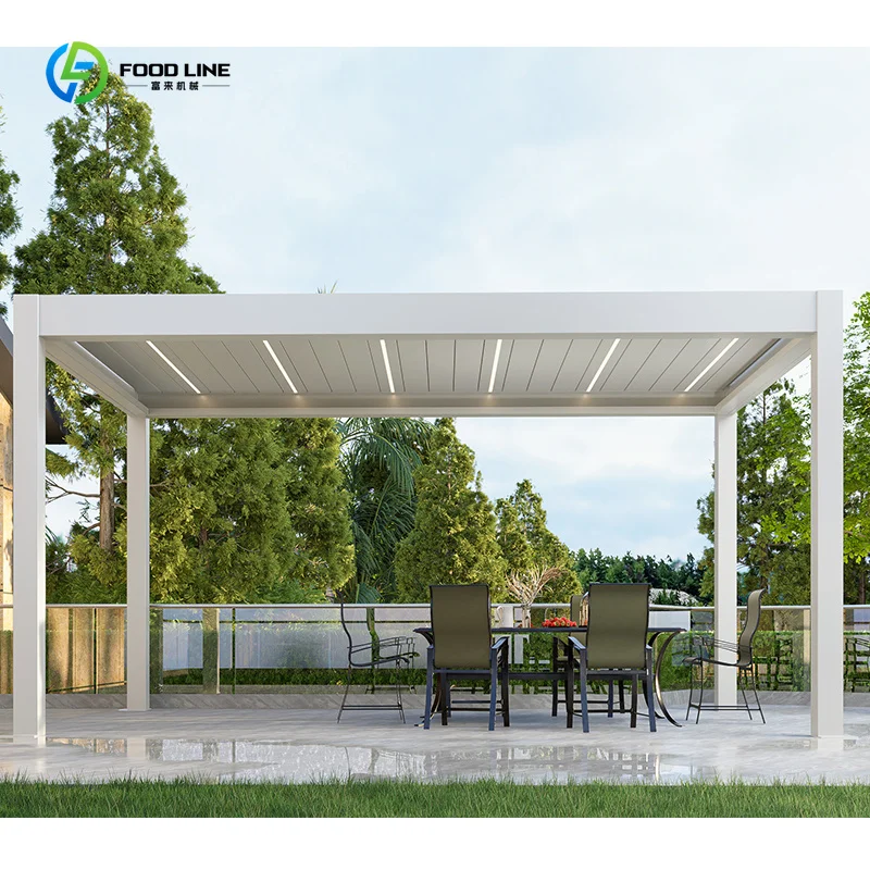 Motorized Retractable Adjustable Aluminum Pergola Bioclimatic Garden Gazebo Outdoor Custom
