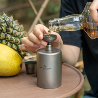 Boundless Voyage Titanium Camping Hip Flask 200ml Ultralight Outdoor Travel Picnic Tableware Sports Wine Bottle Alcohol Whiskey