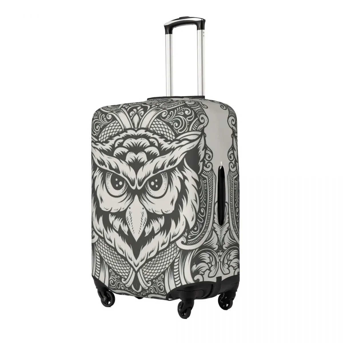 Owl Head With Engraving Ornament Print Luggage Protective Dust Covers Elastic Waterproof 18-32inch Suitcase Cover Travel