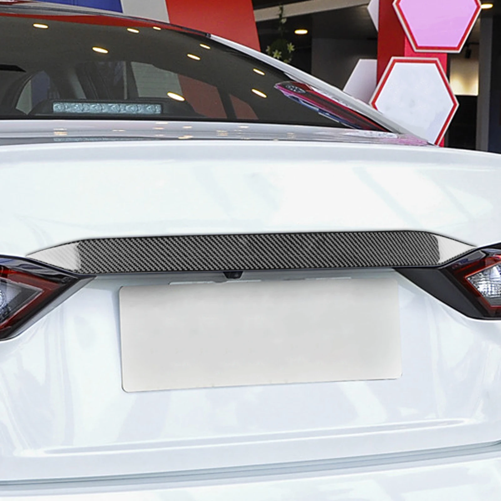 Carbon Fiber Rear Trunk Decorative Strips Car Accessories Interior Cover Trim Modification Sticker For Nissan Altima Teana 2019+