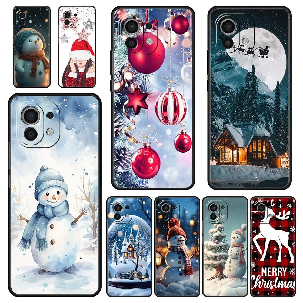 Christmas Graphic Printed Phone Case For Xiaomi 14 13 12 11 Lite 13T 12T 11T Pro 9T Mi Poco X6 X5 M3 X3 Pro F5 F4 F3 5G Cover