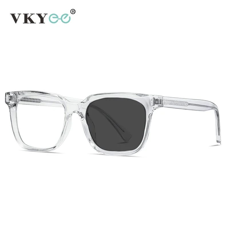 VKYEE New Men\'s Geometric Simple Large Frame Fashion Design Eyewear Customizable Prescription Blue Light Glasses Photochromic