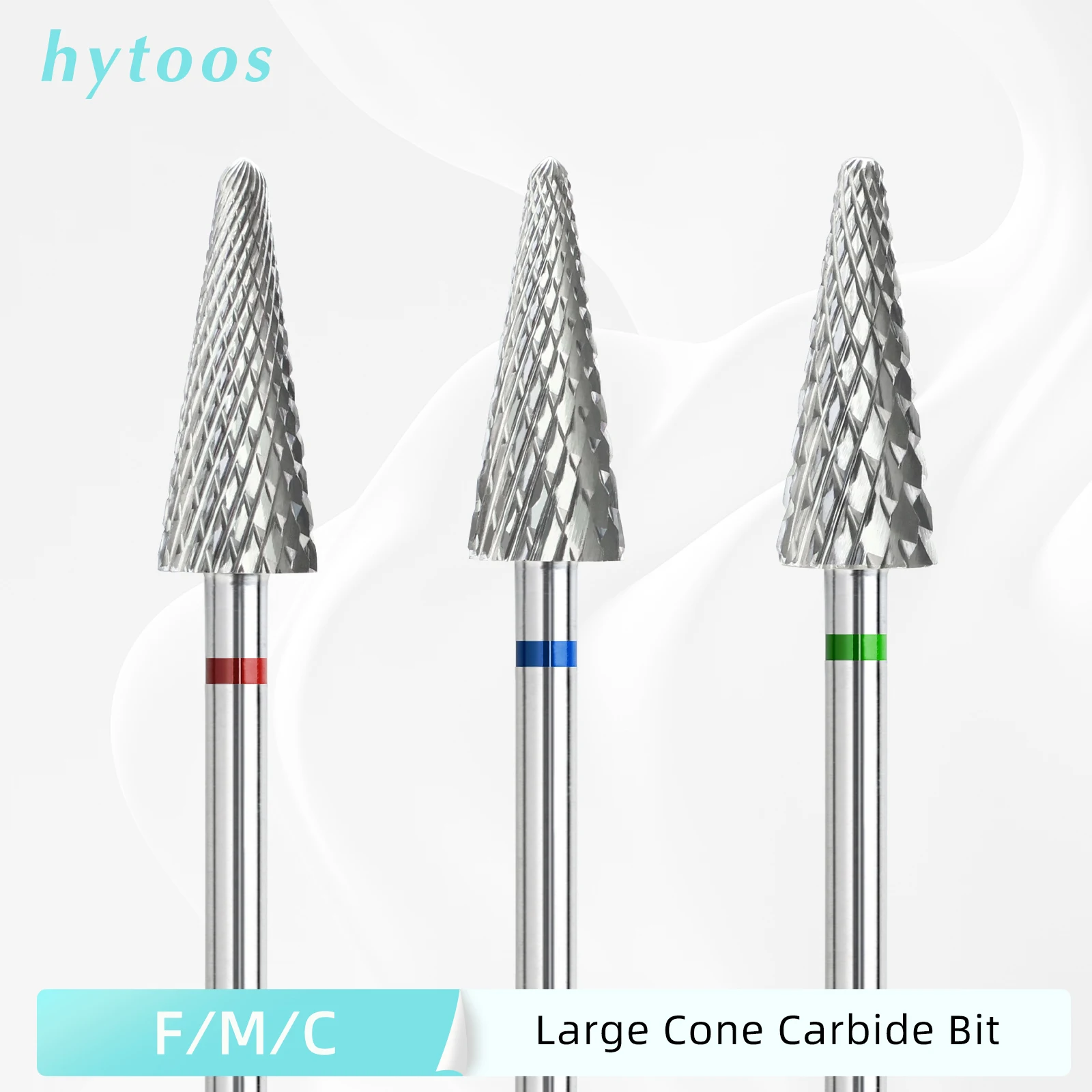 HYTOOS 6*15mm Cone Nail Drill Bit Professional Carbide Drill Bit for Nails Remove Gel Electric File Drill Nails Accessories Tool