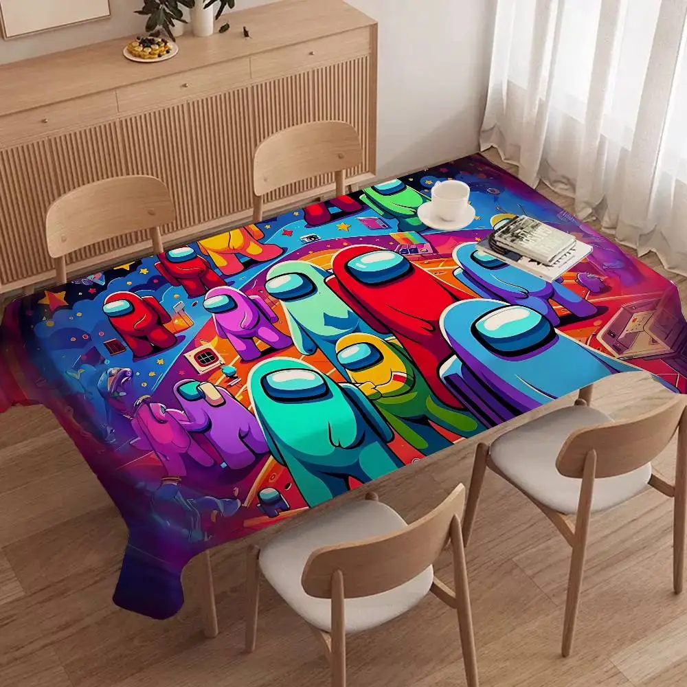 Invader ZIM Tablecloth Tea Coffee Table Cloth Waterproof Cloth Wall Stove Rack Rectangular Wedding Banquet Home Decor