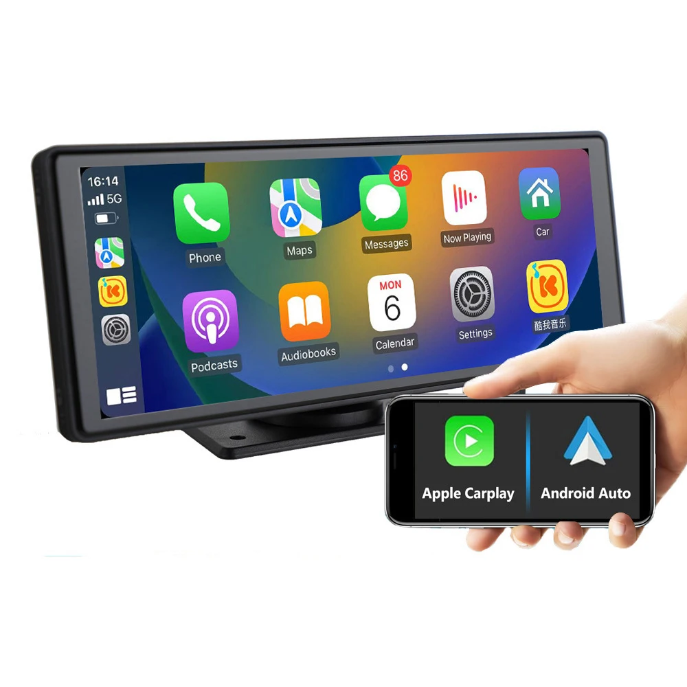 

Беспроводной экран Carplay 10,25 дюймов сенсорный монитор для автомобиля Allwinner F133 DVR Carplay экран автомобильный мобильный монитор навигация музыка