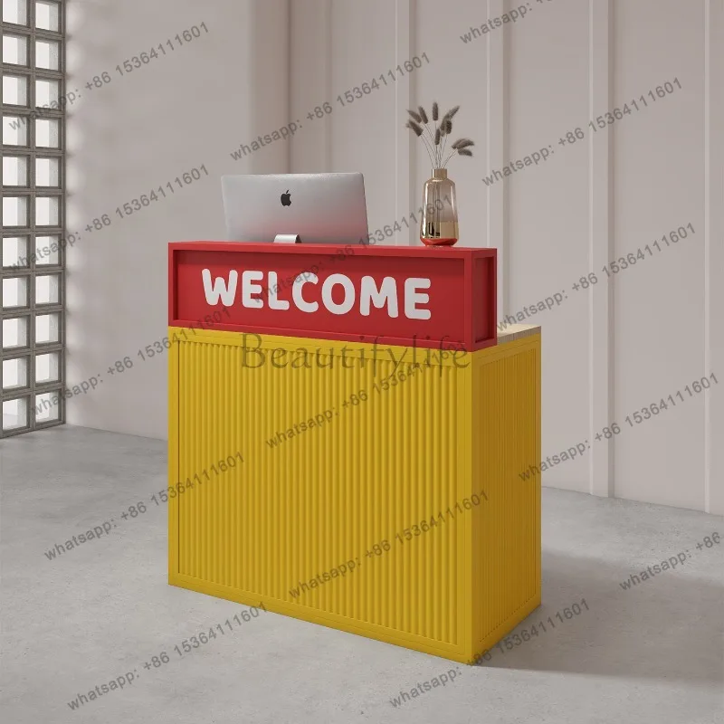 LJY Luxury Beauty Reception Desk Nordic Display Vintage Reception Desk Modern Office Salon Aesthetic Bancone Commercial Furnitur