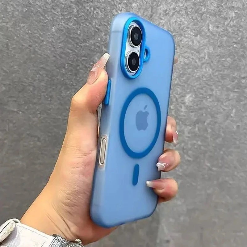 Чехол для телефона Magsafe Candy Color Contrast для iPhone 17 16 15 Pro Max 11 12 13 14 Plus 16E 17 Air Magnetic Matte Soft Cover