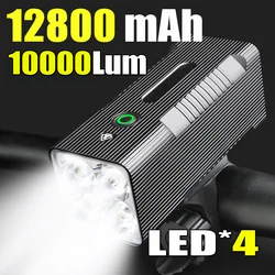 NEWBOLER 10000mAh Bike Light Front USB Rechargeable 12800mAh Bike Headlight 4P90 4P50 LED Super Bright Flashlight