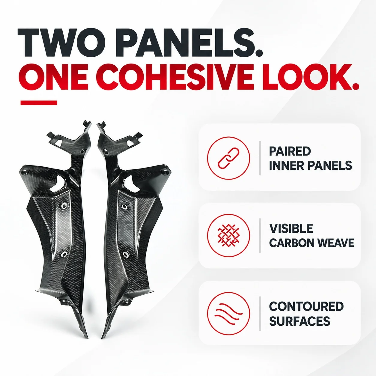 Inner Fairing Panels Side Liner Covers Carbon Fiber for Ducati Panigale V2 2025 PanigaleV2 Motorcycle Body Accessories Parts